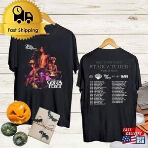 Rock Band Greta Van Fleet Concert Shirt Floral 2 Sided Tshirt